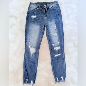 Distressed Denim Boyfriend Jeans